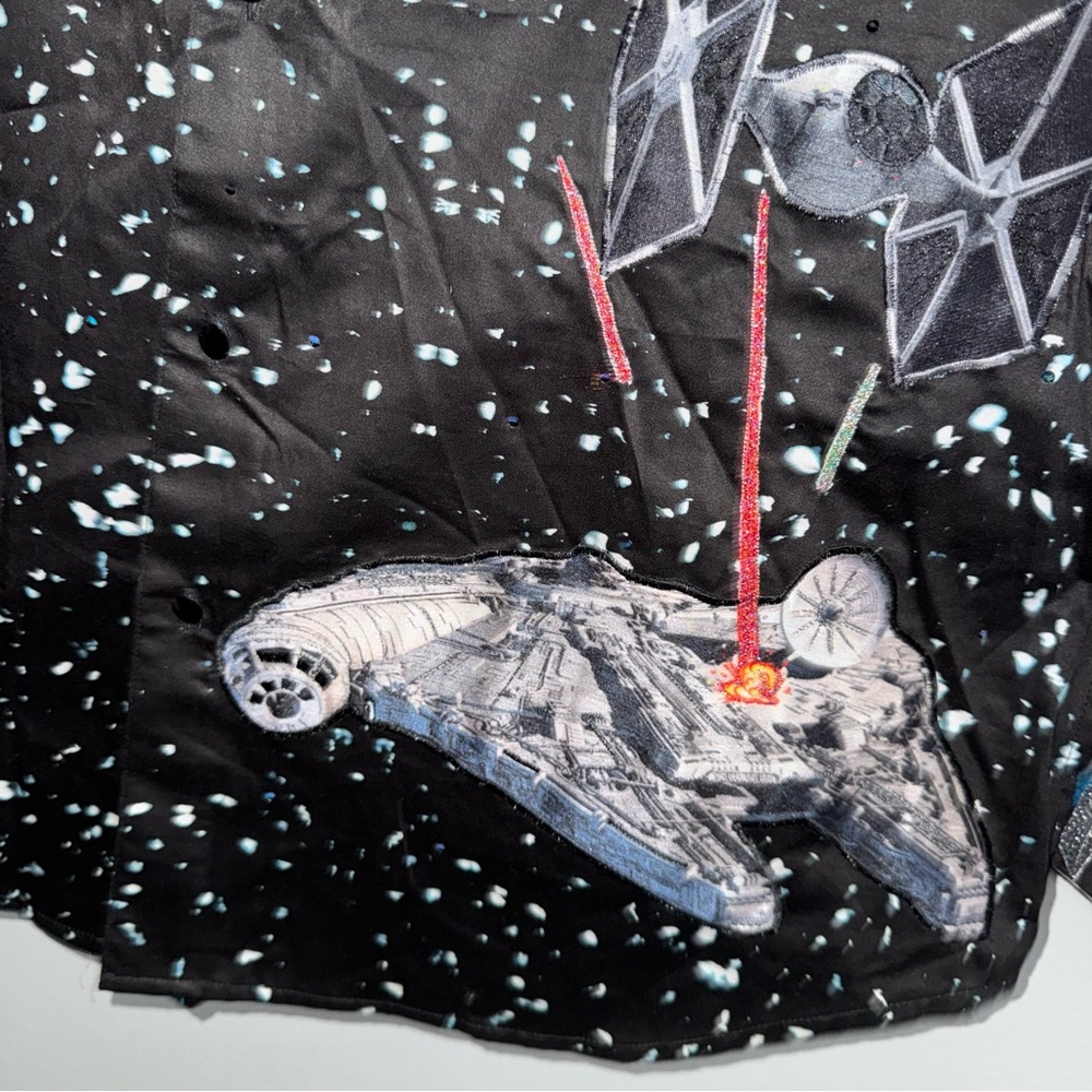 Star Wars “The Falcon”  HTF Robert Graham Black Button-Up Shirt Men’s L - Picture 8 of 11